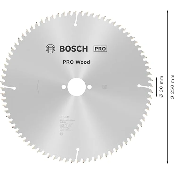 Bosch Professional Kreissägeblatt Optiline Wood (für Holz, 250 x 30 x 3,2 mm, 80 Zähne, Zubehör Kreissäge) – Bild 3