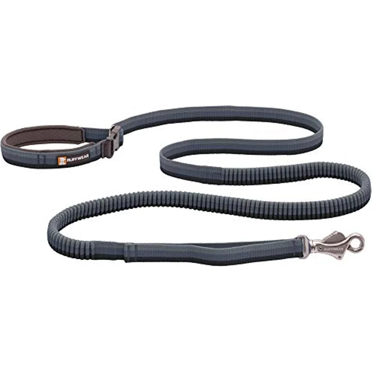 Ruffwear, Roamer Bungee-Hundeleine zum Laufen, Radfahren oder Wandern, kann mit der Hand oder ohne Hände verwendet Werden, Grey Granite, 1,9 m - 1,8 m – Bild 1