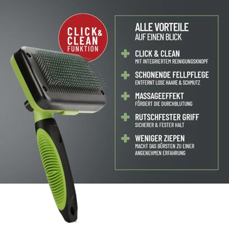 ReaVET Hundebürste, Katzenbürste für Langhaar - Selbstreinigende Haustierbürste Zupfbürste - Fellbürste Fellpflege Bürste für Katzen & Hunde – Bild 2
