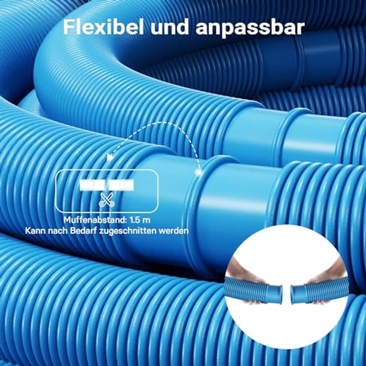 9m - 32mm - Schwimmbadschlauch mit 165g-m - Made in Europe – Bild 6