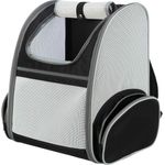 TRIXIE Tiertransporttasche Tier Transport Rucksack CHLOE, Polyester, belastbar bis zu 8 kg, Lammfell-Optik, großflächige Netzeinsätze