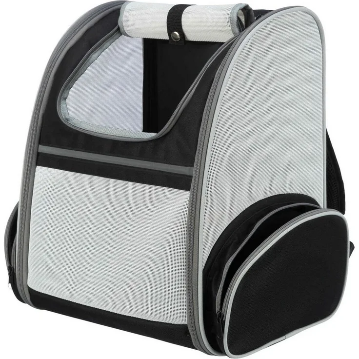 TRIXIE Tiertransporttasche Tier Transport Rucksack CHLOE, Polyester, belastbar bis zu 8 kg, Lammfell-Optik, großflächige Netzeinsätze