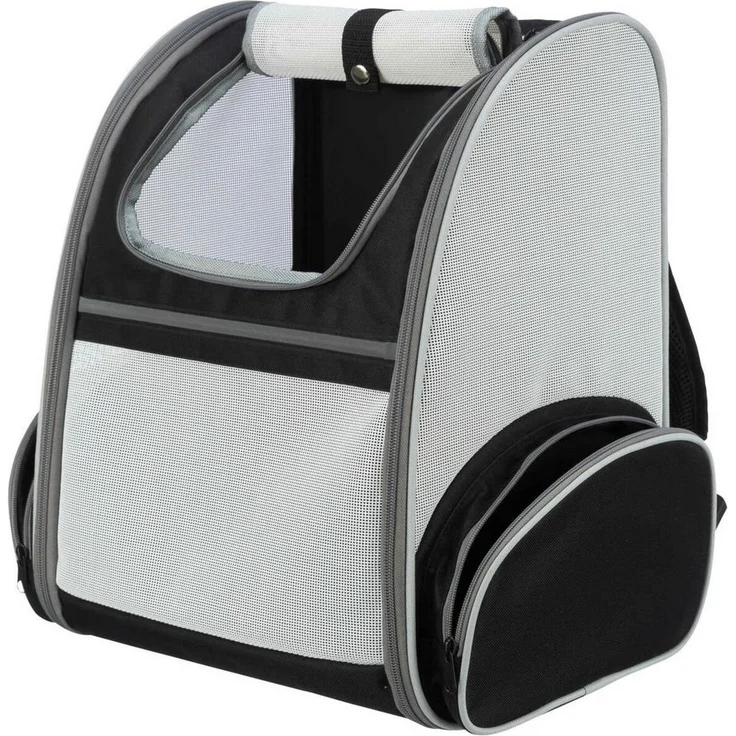 TRIXIE Tiertransporttasche Tier Transport Rucksack CHLOE, Polyester, belastbar bis zu 8 kg, Lammfell-Optik, großflächige Netzeinsätze – Bild 1
