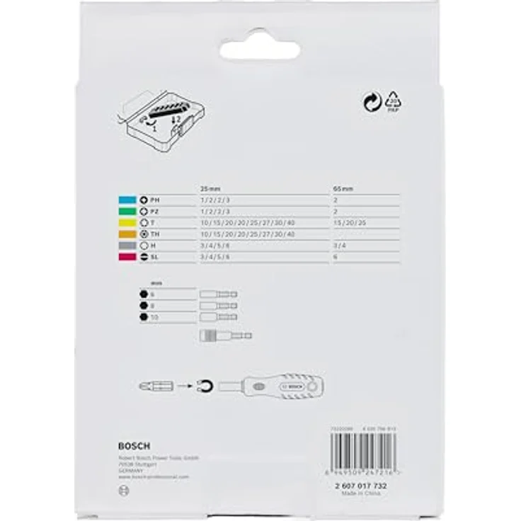 Bosch Extra Hard Schrauberbit-Set 44+1tlg., S2-modifizierter Stahl, farbcodiert, in robustem Koffer – Bild 3
