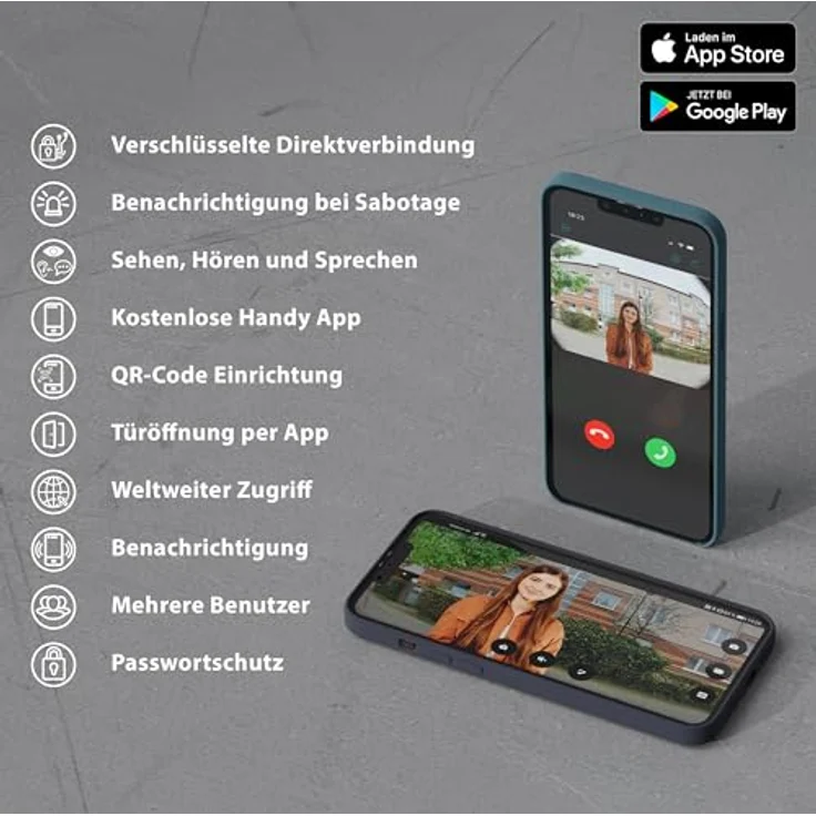 Goliath Intercom Goliath Basic Line 2-Draht Video-Türsprechanlage, FullHD, App-Anbindung, Weiß/Silber, mit 7 Zoll Touchscreen und Nachtsicht – Bild 6