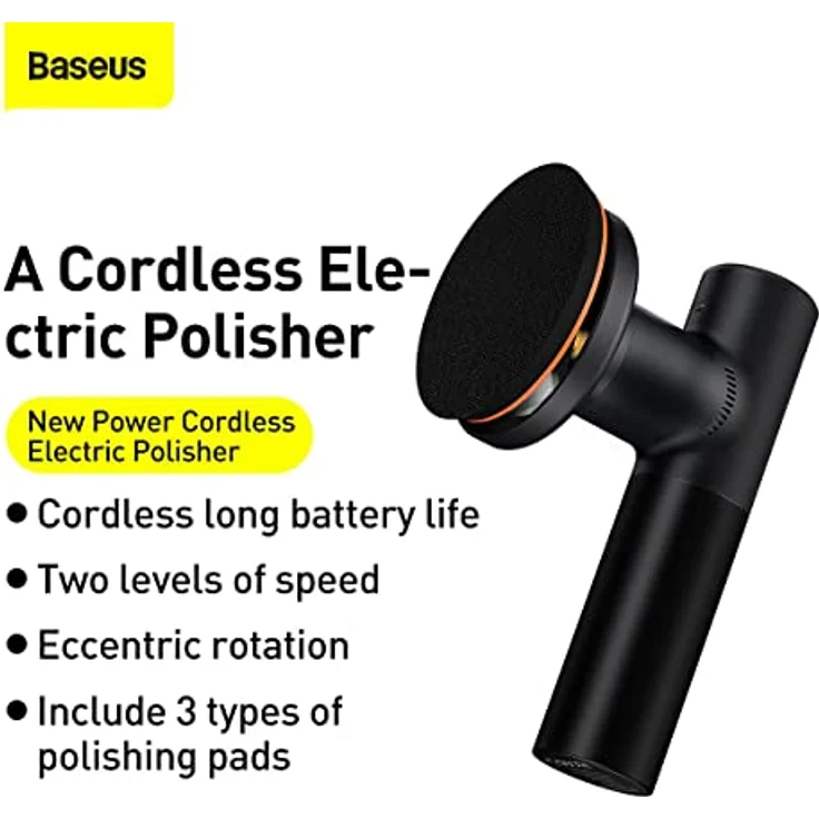 Baseus Elektropoliermaschine CRDLQ-B01, 30W Akku-Poller mit 4000mAh, schwarz – Bild 3