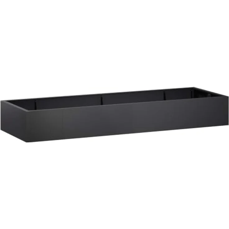 vidaXL Beetumrandung Stützmauer, 8 Teile 300 x 100 x 50 cm, wetterbeständige Stahlkonstruktion in Schwarz, flexibles modulares Design – Bild 1