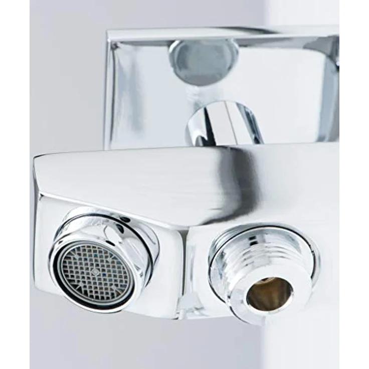 Schütte Wannenfüllarmatur Tokyo II, elegante Badarmatur mit 155 mm Ausladung und Qualitäts-Kartusche, Chrom – Bild 5