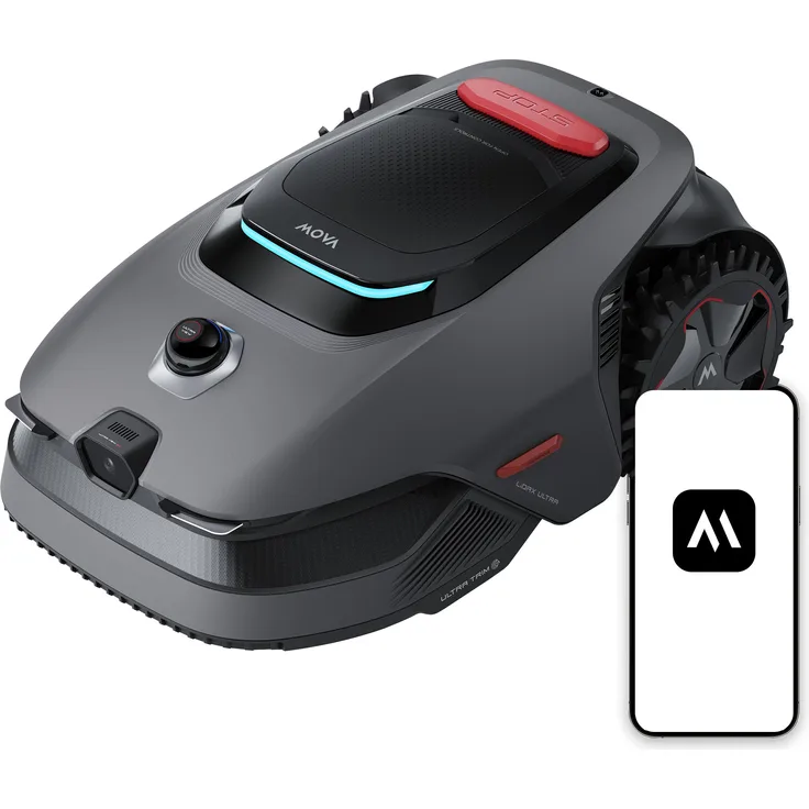 MOVA LiDAX Ultra 1200, Elektrorasenmäher Roboter mit RTK, 3D-LiDAR, AI Vision 360° und automatischer Kartenerstellung, mulcht bis 1200m², 5 cm Kantenschnitt