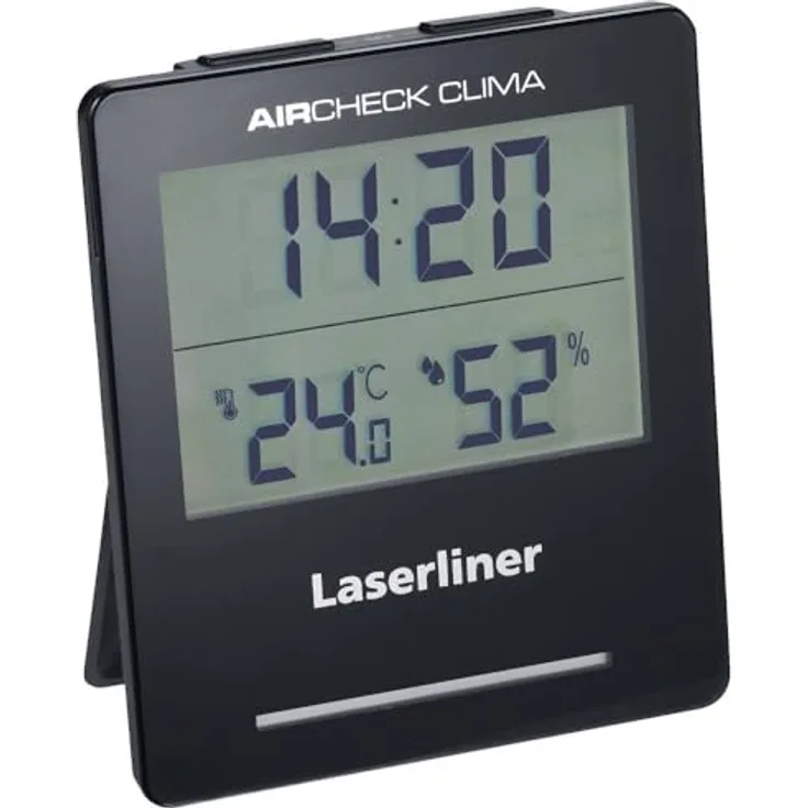 Laserliner AirCheck Clima, digitales Thermo-/Hygrometer mit Lüftungsempfehlung, Schwarz