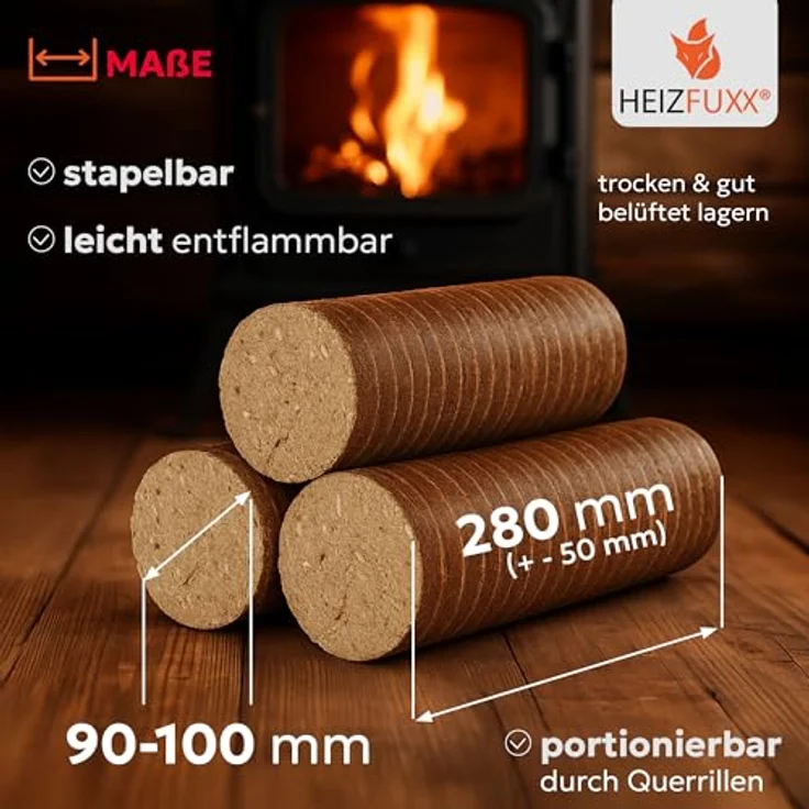 HEIZFUXX Nestro XL Red, Hartholzbriketts 10kg x 96 Gebinde, CO₂-neutral für effizientes Heizen, praktische Lagerung – Bild 4