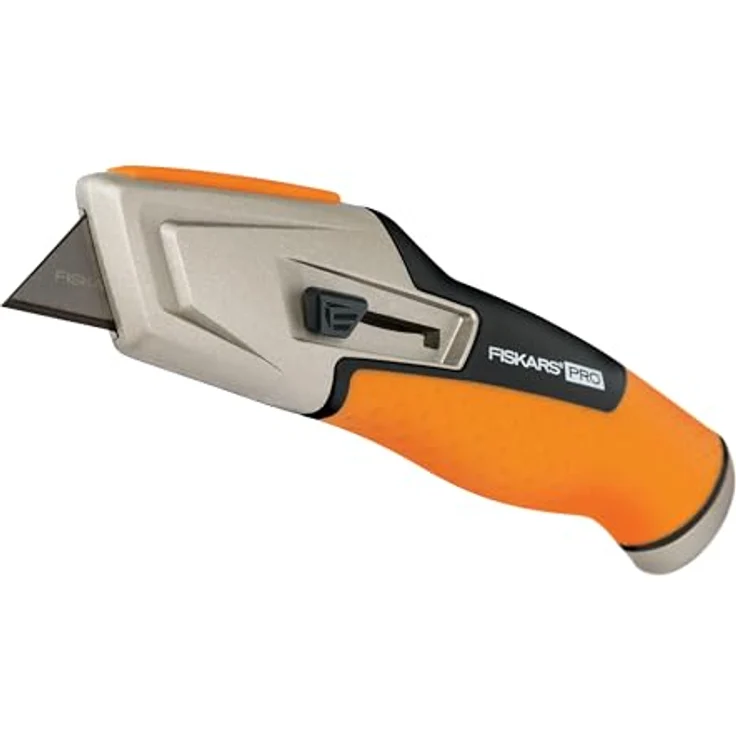 Fiskars Universalmesser mit einziehbarer Klinge, Länge 17,7 cm, Rostfreier Stahl-Kunststoff, Schwarz-Orange, CarbonMax, 1027223 – Bild 3