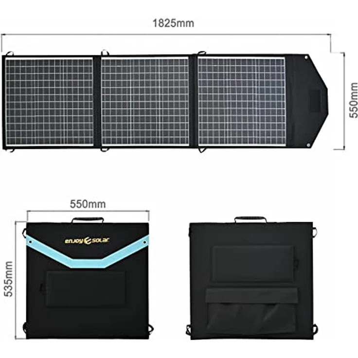 enjoy solar Helios Faltbares Solarpanel 150W, 12V, Monokristallin, hohe Schutzleistung, ideal für Camping und Notfälle – Bild 5