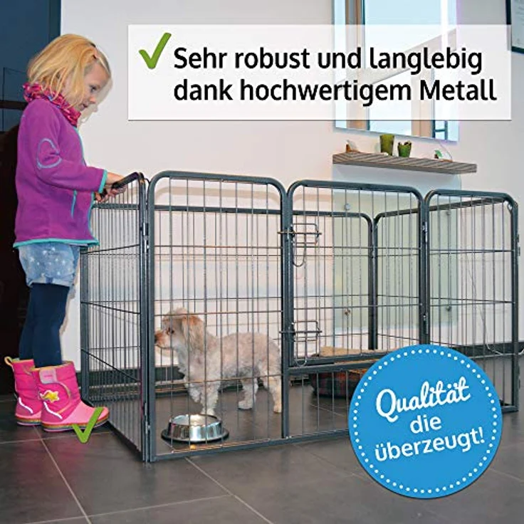 zooprinz erstklassiges Freilaufgehege (Hundezaun) Dog Run - besonders stabiles Gitter - 4 Modelle zur Wahl, 70,5 cm – Bild 2