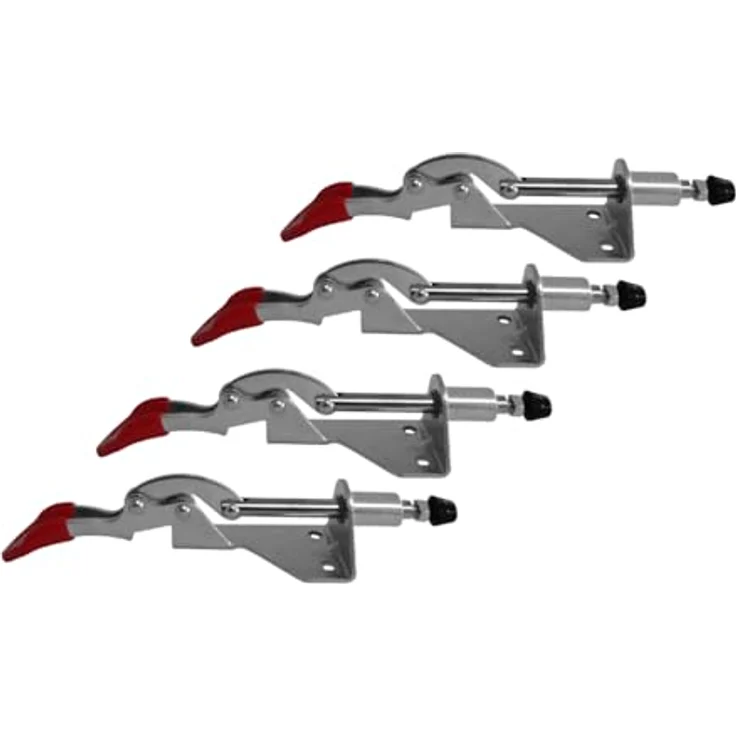 SO-TECH Kniehebelspanner Kniehebelklemme, Haltekraft bis zu 90 kg, 190°, rot, 4 Stück – Bild 1