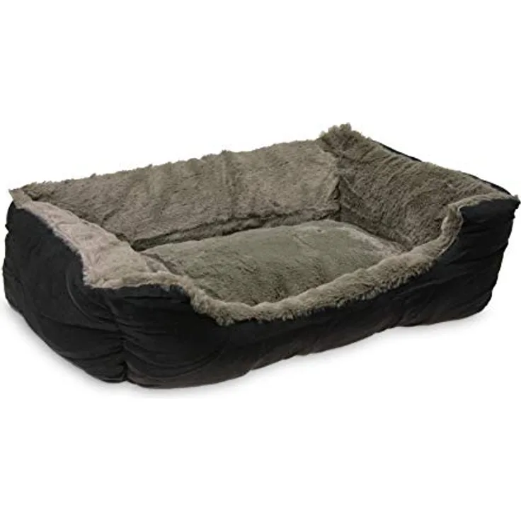 Beeztees Plüschbett Baboo L: 48 cm B: 37 cm H: 18 cm schwarz-taupe