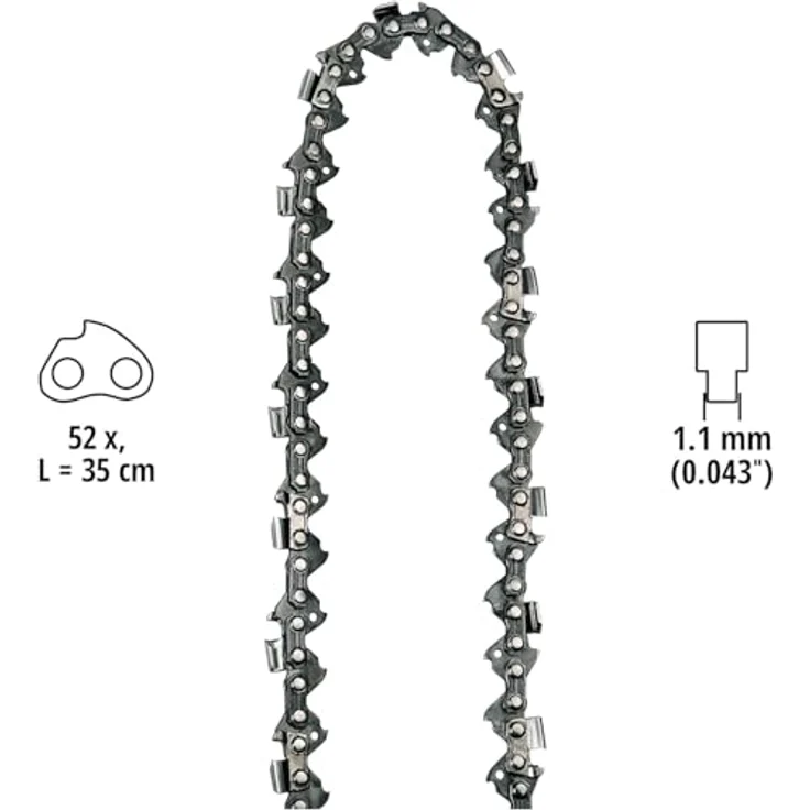 Original Einhell Ersatzkette (Kettensägen-Zubehör, passend für Einhell Kettensägen mit 35 cm Kettenlänge, 52 Treibglieder) – Bild 3