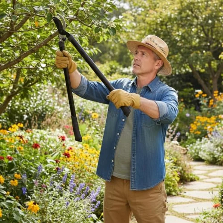 Fiskars Essential Bypass Astschere, 66 cm, rostfreie Stahlklingen, ergonomische Griffe, ideal für frisches Holz bis 3,8 cm Durchmesser – Bild 3