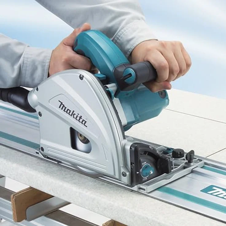 Makita Tauchsäge mit Führungsschiene und Makpac, SP6000J1 – Bild 6