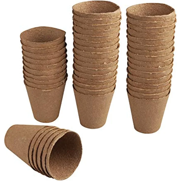 Windhager Anzucht-Töpfe, Pflanztöpfe, Saattopf, Aussaattöpfe, Ziehtöpfe, torffrei, 8 cm rund, 48 STK, 04343