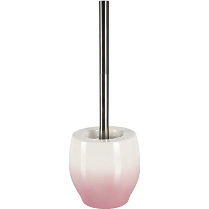 Spirella "Bali WC Bürste Toilettenbürste Klobürste WC Garnitur aus Porzellan Weiß/Rosa