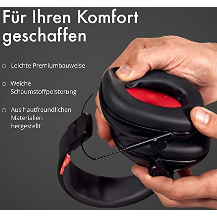 Alpine Defender Gehörchutz für Erwachsene zur Lärmreduzierung - Premium-kapselgehörschutz für Lernen, die Konzentration, gehörschutz arbeit - Leichtes Design - Ohrenschutz lärmschutz - 26dB – Bild 3