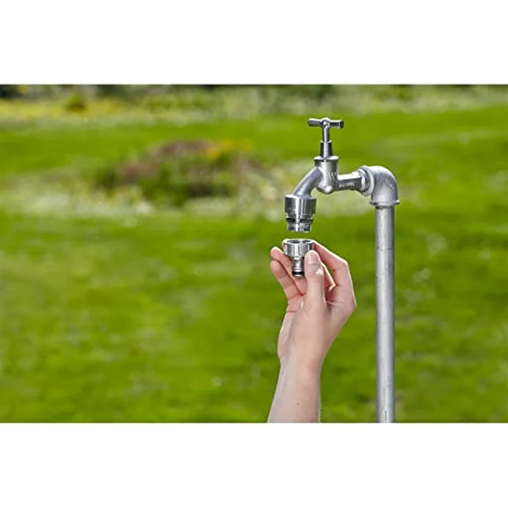 GARDENA Premium Hahnverbinder 26.5 mm (G 3-4 Zoll): Adapter für Wasserhähne, wertiges Metall, spritzfreier Wasserfluss, frostsicher, verpackt (18241-20) – Bild 5