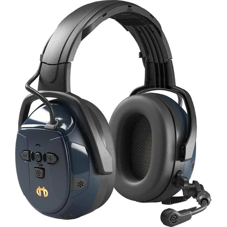 Hellberg Xstream MP Gehörschutz mit Kopfbügel und Bluetooth, Multi-Point-Technologie, IPX4 wasserdicht, schwarz-blau