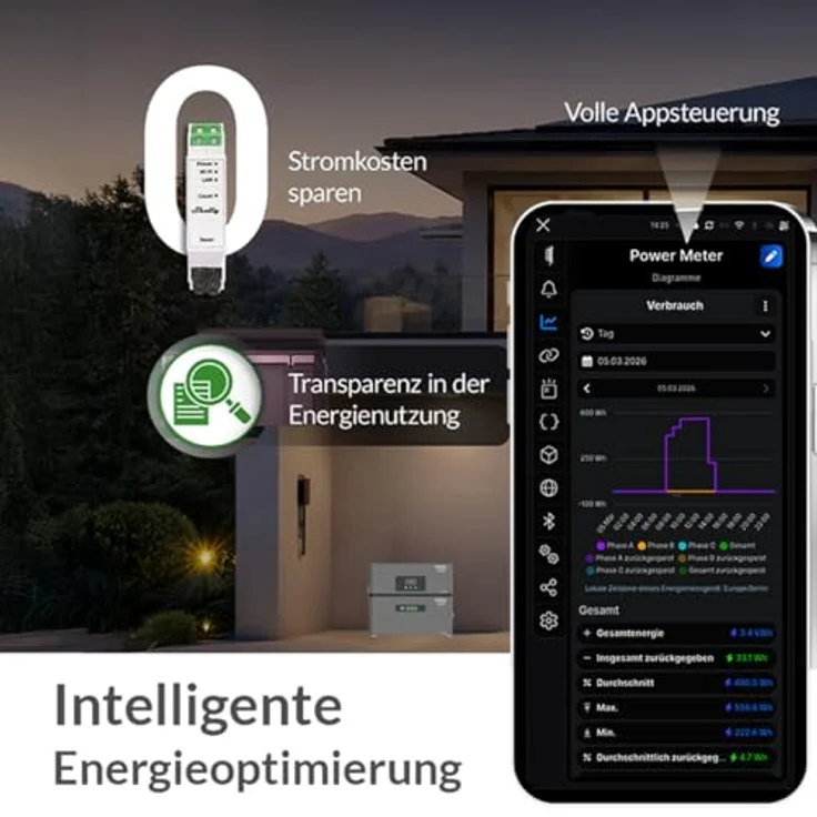 XORO SOLAR ATLAS-F 7.2 kWh Stromspeicher, modular erweiterbar bis 12 kWh, inklusive Shelly Pro 3 EM Smart Meter – Bild 6