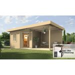 Weka Saunahaus 'Salo 2' natur mit Sauna Varberg 3 und 7,5 kW BioS-Ofenset, Steuerung 601 x 298 x 237 cm