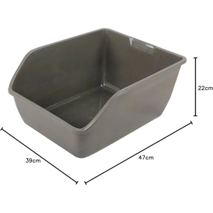 Dehner Kleintierzubehör Nagertoilette, ca. 22 x 39 x 47 cm, Kunststoff, grau – Bild 2