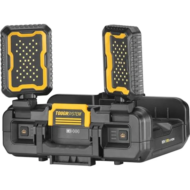 DeWalt ToughSystem 2.0 Werkzeugbox mit integrierten LED-Arbeitsleuchten, 14 l Fassungsvermögen, 22 kg Belastbarkeit, kompatibel mit 18V Akkus, schwarz – Bild 1