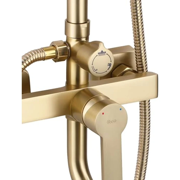 wohnwerk.idee Duschsystem Design Duscharmatur mit Regenbrause und Handbrause, chrom – Bild 3