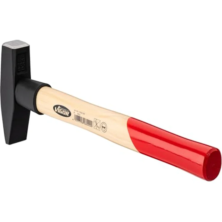 ViGOR V2662-300 Schlosserhammer 300g, Hickoryholzgriff, Gummi-Schlagschutz, 300mm, kraftvoll und präzise – Bild 5
