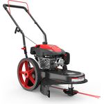 Güde Wiesenmäher WM 562 TRI, Benzin-Rasenmäher mit 4-Takt Power-Engine Motor, Stahlblech-Gehäuse, und zuschaltbarem Fadenkopf