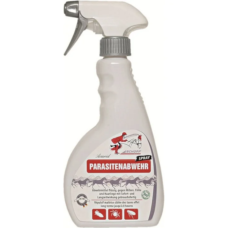 Schopf Riders Acarid Parasitenabwehr Insektenspray, 500 ml mit Geraniol gegen Milben, Flöhe und Haarlinge