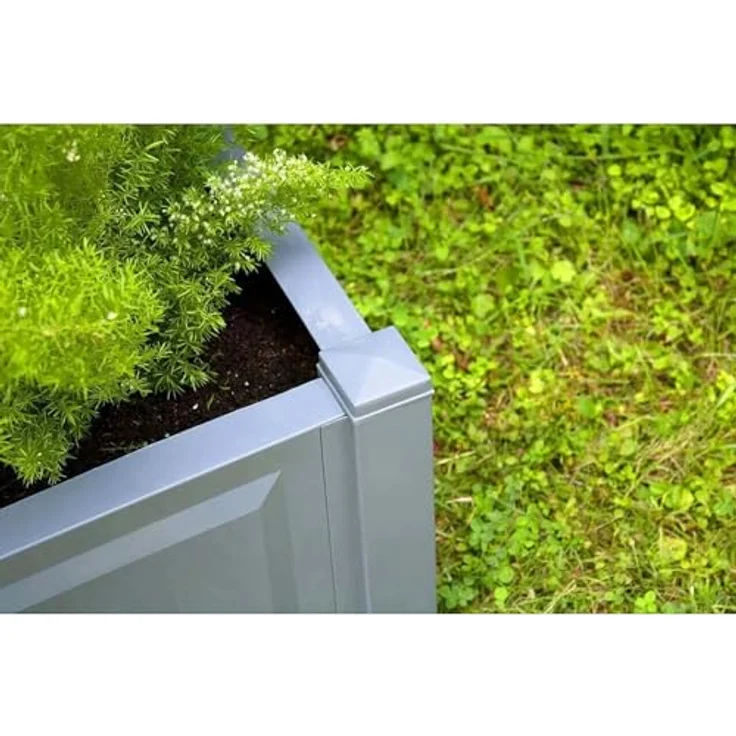 KHW Spalier, Pflanzkasten groß 100 cm mit Spalier, grau, UV-beständig, bepflanzbar, erweiterbar, winterfest, witterungsbeständig - Preisvergleich – Bild 6