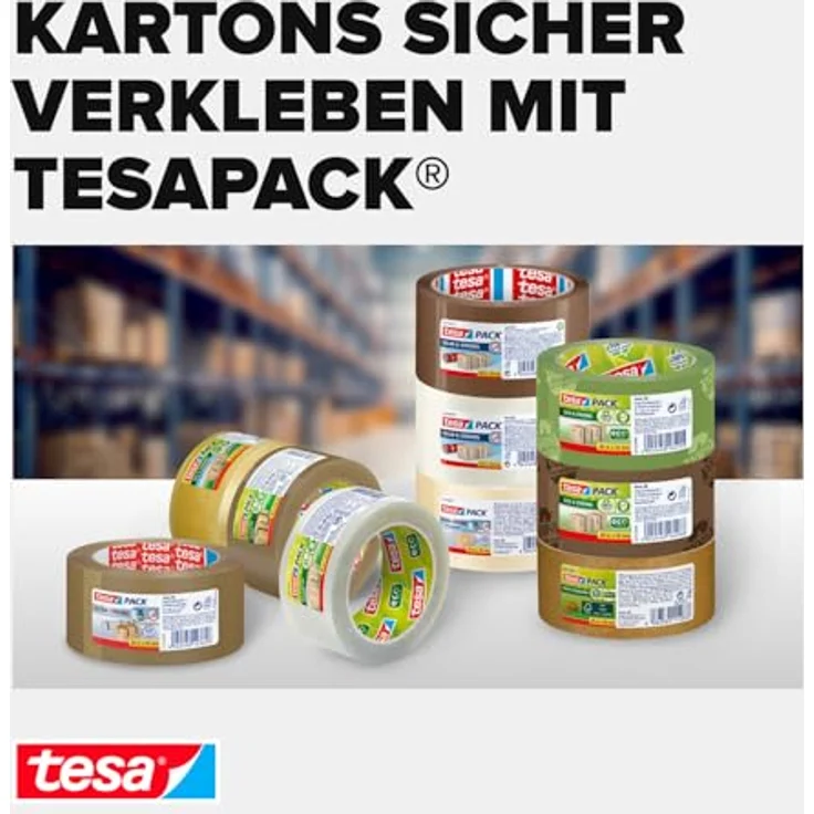 TESA Packband 4120, 50 mm breit, Länge 66 m, Paketband braun, Klebeband, robust – Bild 8