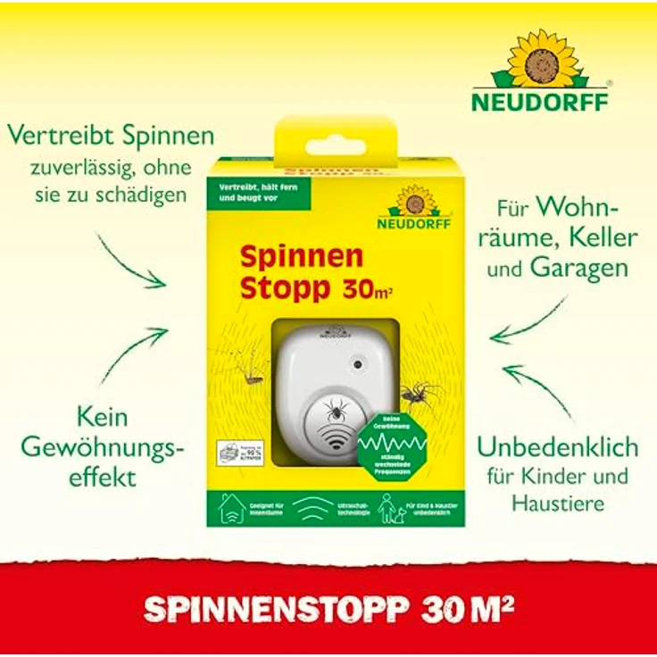 Neudorff SpinnenStopp Spinnen Vertreiber Vergrämer Ultraschall für 30m² – Bild 2