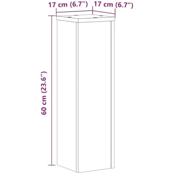 vidaXL Blumenständer Pflanzenständer 2 Stk Weiß 17x17x60 cm Spanplatte – Bild 4