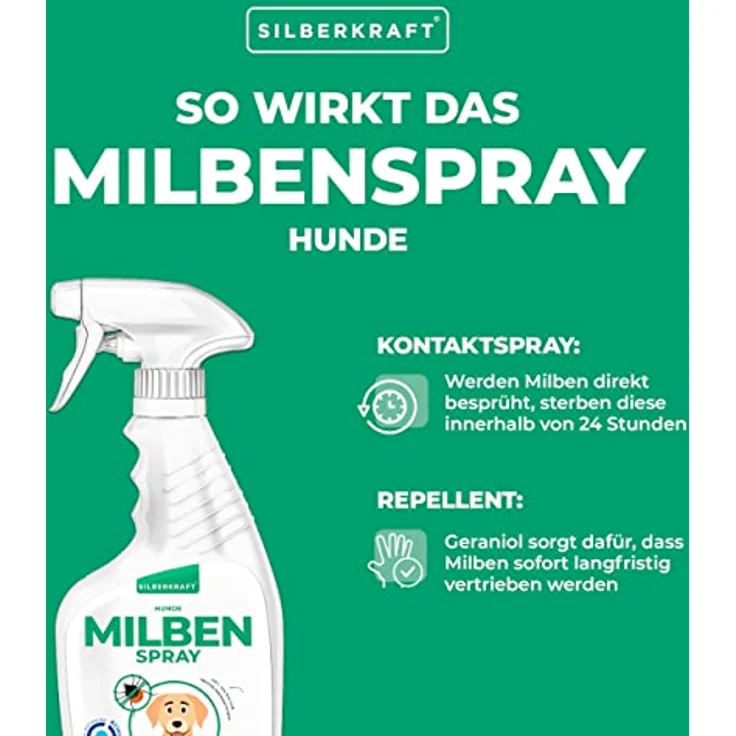 Silberkraft Milbenspray Hunde 500 ml, zuverlässiger Milbenschutz für Hunde, effizientes Anti-Milben-Mittel – Bild 3