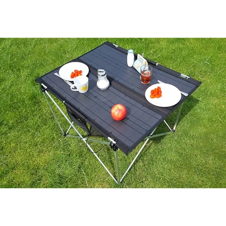 Technaxx 60W klappbarer Solar-Campingtisch TX-252, Monocrystalline Solarpanel-Ladegerät mit 3xUSB-Ladeanschlüssen, DC-Ausgang, Robustes Design - Ideal für Camping und Outdoor – Bild 2