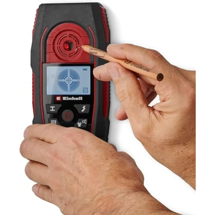 Einhell Ortungsgerät TE-MD 80, digitales Multifunktionsgerät zur Ortung von Metallen, Holz und spannungsführenden Leitungen, automatisch kalibriert – Bild 5
