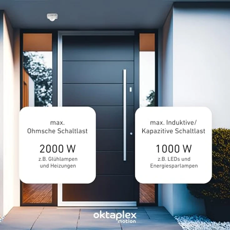Oktaplex motion Bewegungsmelder Tim, 360 Grad PIR Sensor für außen mit IP65, inkl. Fernbedienung, Reichweite bis 9m, weiß (2-St) – Bild 5