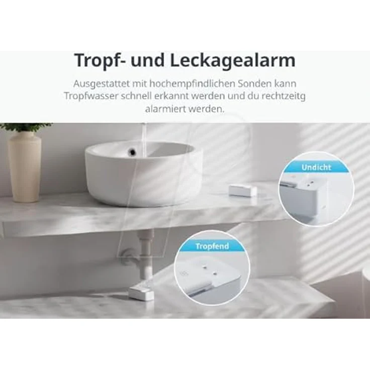 SwitchBot WLAN Wassermelder, Wasserleck-Sensor mit 100 dB Alarm und 2 Jahren Batterielaufzeit – Bild 3