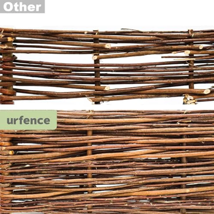 urfence Beetumrandung Weide, 100 x 20 cm, wetterfester Holzzaun aus geflochtenen Weidenruten, ideal zur Beet- und Rasenkante – Bild 5