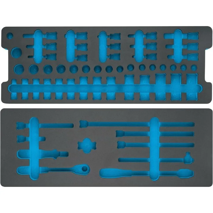 Hazet 2-Komponenten Weichschaumeinlage 163-401L, Sicherheits-Einlage für System-Koffer, 570 mm x 220 mm, langlebiger PE-Schaum, öl- und chemikalienresistent, für optimale Werkzeugaufbewahrung