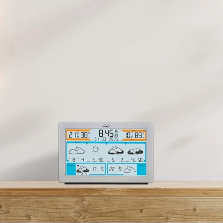 TFA TFAme 35.8100.54 Wetterstation, WLAN mit Gateway-Funktion, Silber, lokale Wetterprognose, beleuchtetes Display, Warnfunktion – Bild 6