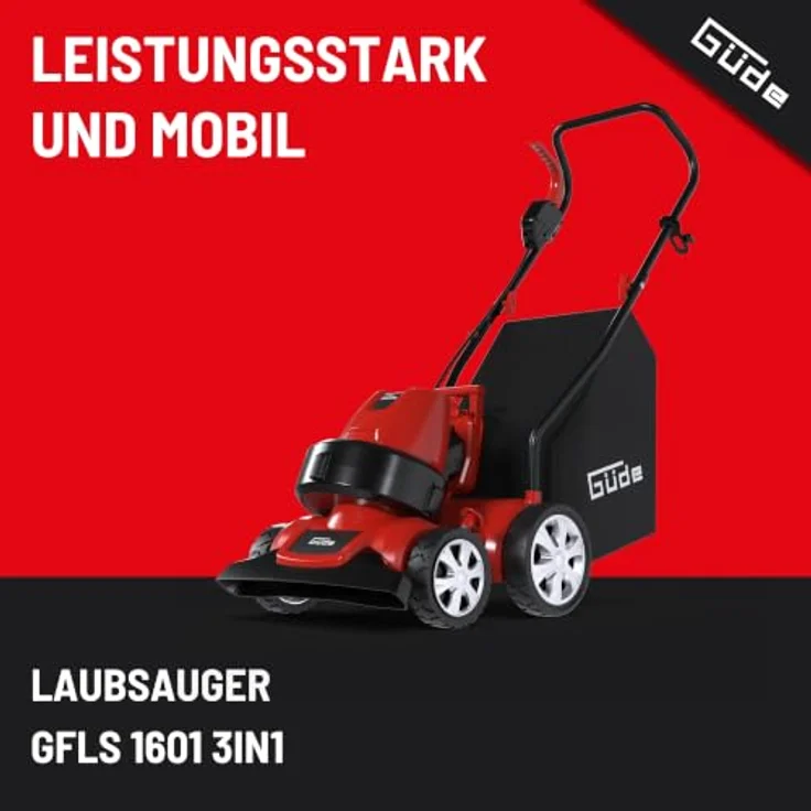 GUEDEAKTIVBANK Laubsauger GFLS 1601 3in1, leistungsstark mit Saug-, Blas- und Häckselfunktion, 45 L Laubfangsack, höhenverstellbar – Bild 2