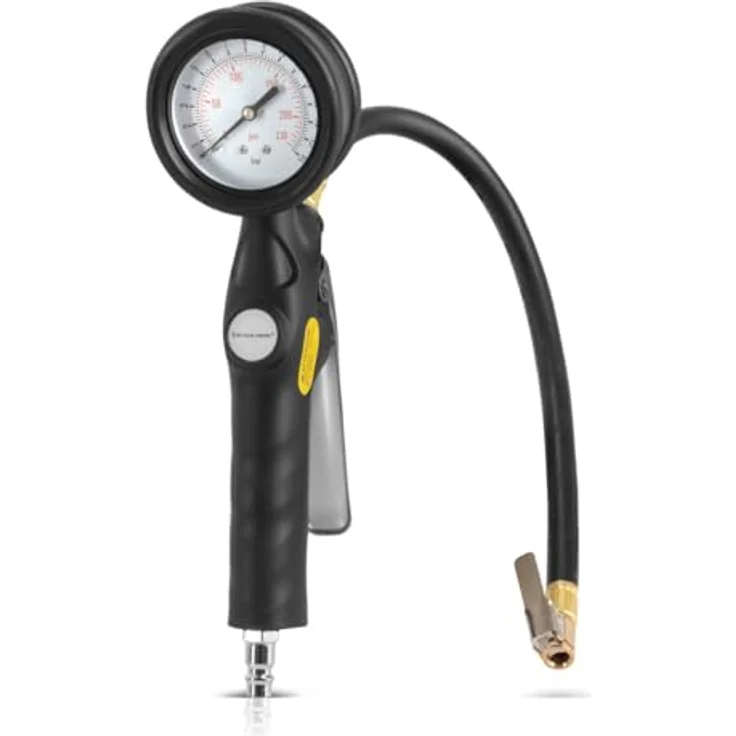 Stahlwerk DRA-162 ST, Druckluft-Reifenfüllpistole mit 2-in-1 Manometer, 0-16 Bar / 0-230 PSI, 380 mm Schlauch – Bild 6